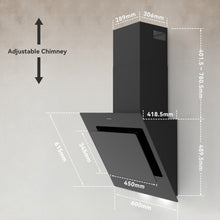 Lade das Bild in den Galerie-Viewer, Hermitlux Extractor Hood 60cm, Energy Class A+++ Extractor Hood Recirculation with 650m³/h, 4 Power Levels with Booster, Exhaust Air Circulation, Touch Control, 59dB--‎HMX-EBV82J60-CC
