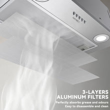 Load image into Gallery viewer, Hermitlux Extractor Hood 52cm Built-in, Exhaust/Recirculation, 750m³/h Air Flow, 60db, Silver--‎HMX-ESB02E52-AC
