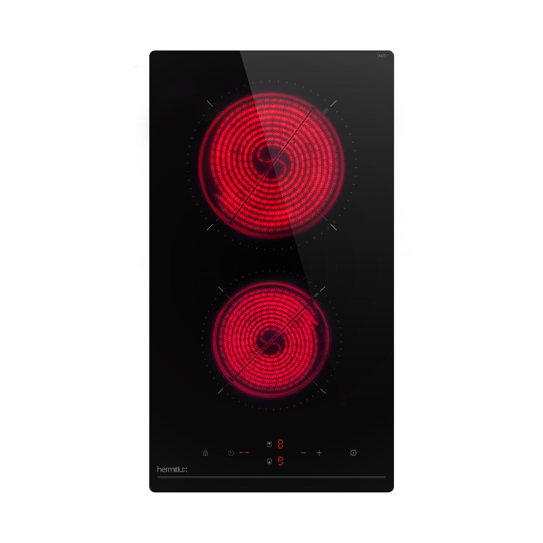 Hermitlux Ceramic Hob, Built-in 29cm Ceramic Electric Hob, 9 Power Levels, Sensor Touch Control, Child Lock, 1-99 Minute Timer, Suitable for all Pots and Pans--VM2T