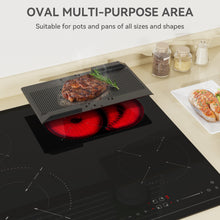Load image into Gallery viewer, Hermitlux Ceramic Hob 59cm, Ceramic Hob 4 Zones with Dual and Oval Zones, 9 Heat Settings, Touch Control &amp; Timer, Child lock, Suitable for all pans, No plug--HVC4S01
