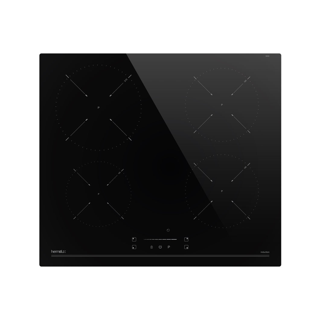 Hermitlux Induction Hob, 4 Zones Electric Hob 60cm with Touch Controls, Timer, Child Lock, Boost, No Plug Included--IM4S