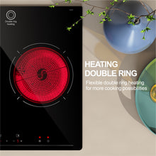 Lade das Bild in den Galerie-Viewer, Hermitlux Ceramic Hob 3 Zones 60cm, Build-in Ceramic Hob with 9 Power Llevels, Touch Control &amp; Timer, Safety Lock, Double Ring Heating, 5200W--VM3T
