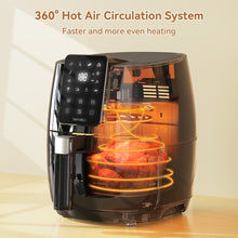 Lade das Bild in den Galerie-Viewer, Hermitlux Air Fryer 5,5L XXL, 10 Programs Airfryer with Digital LED Touch Screen, Air Fryer without Oil, Preheat &amp; Keep Warm, with Recipe, 1500W Dishwasher safe --	‎HAF55B31
